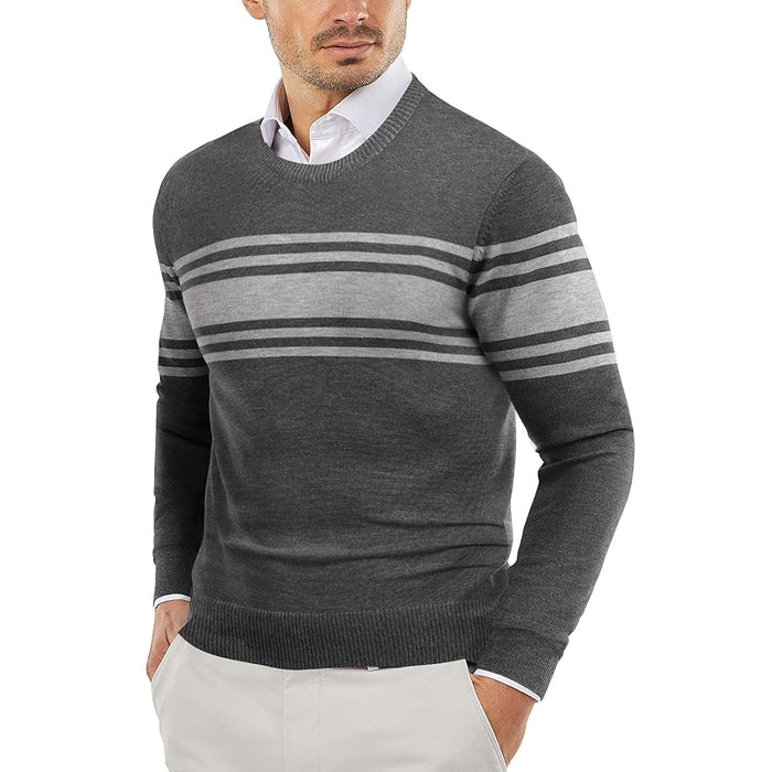 Knitted Crew Style Striped Pullover
