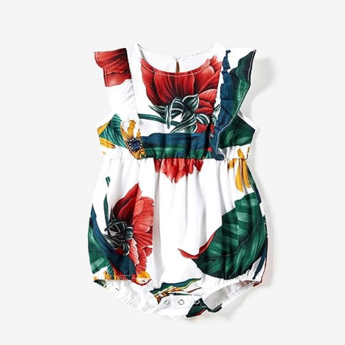 Matching Family Tropical Floral Print Outfit Set