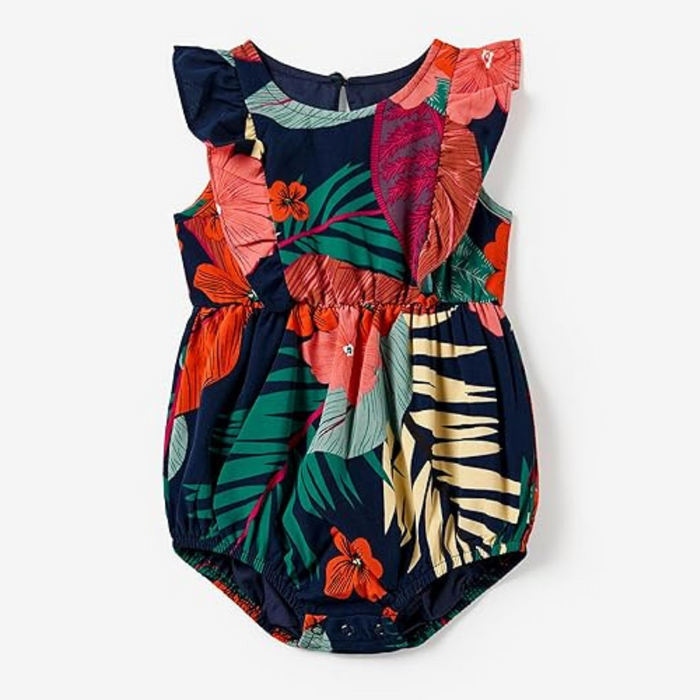 Tropical Printed Family Matching Outfits Set