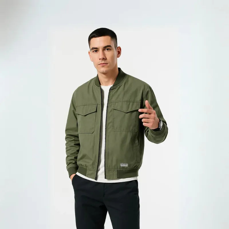 Casual Solid Bomber Jacket