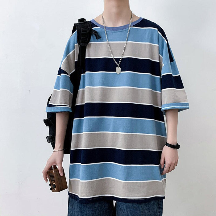 Men's Cotton Oversized Striped T-Shirt