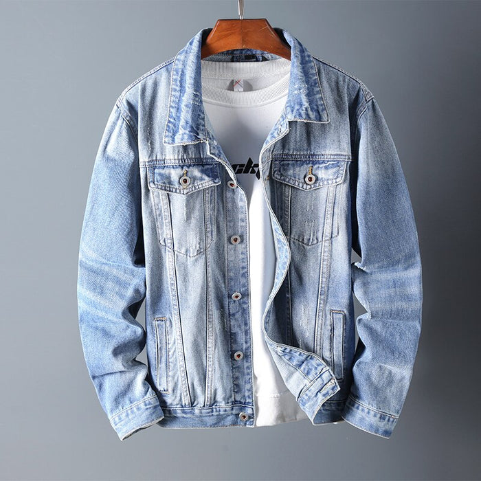 Men's Turn Down Collar Denim Jacket