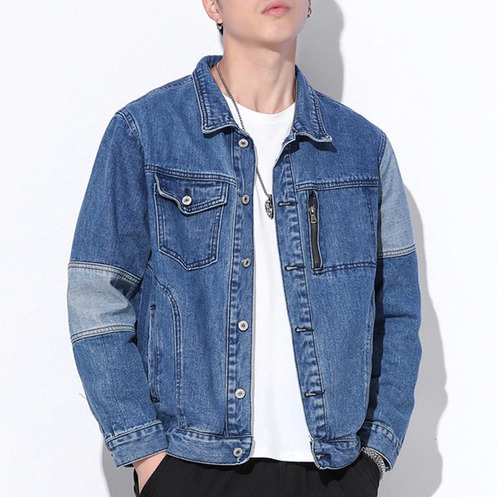 Men's Solid Blue Demin Jacket