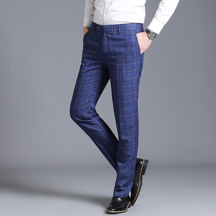 Men's Plaid Formal Suit Pant