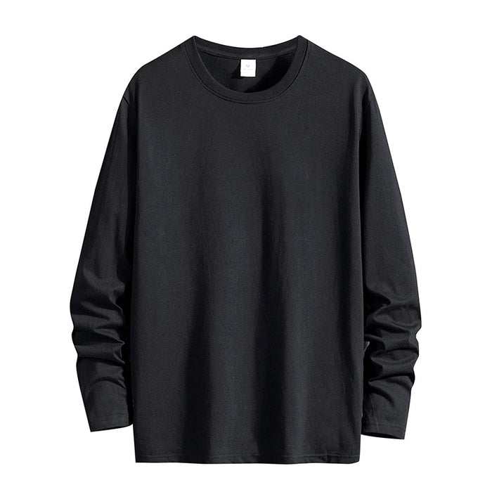 Men's Solid Cotton Long Sleeve T-Shirt