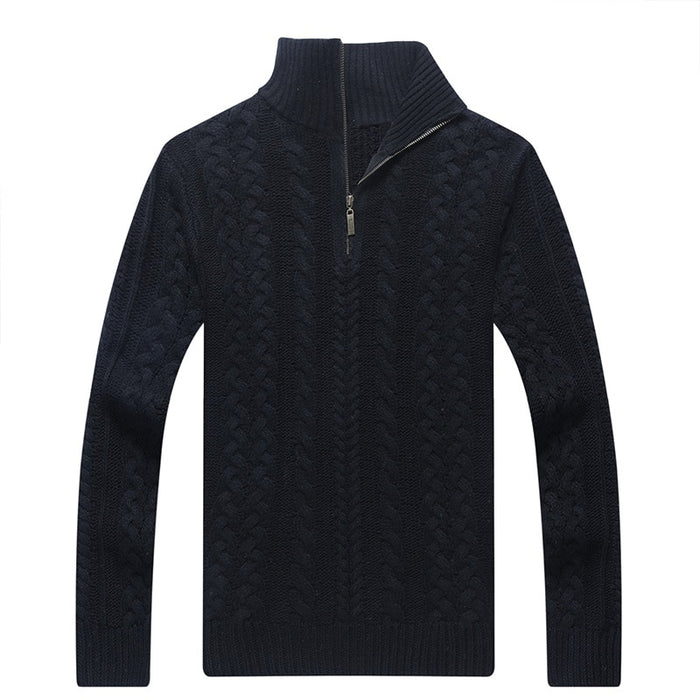 Men's Half Zipper Knitted Thick Pullover