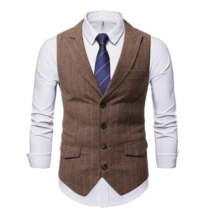 Men's Single Breasted Stripe Vests