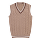 Striped Trim Cable Knit Vest