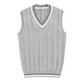 Striped Trim Cable Knit Vest