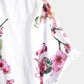 Men Flower Print Hawaiian Short Sleeve Shirt