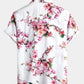 Men Flower Print Hawaiian Short Sleeve Shirt