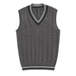 Striped Trim Cable Knit Vest