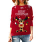 Long Sleeve Christmas Sweater With Holiday Print