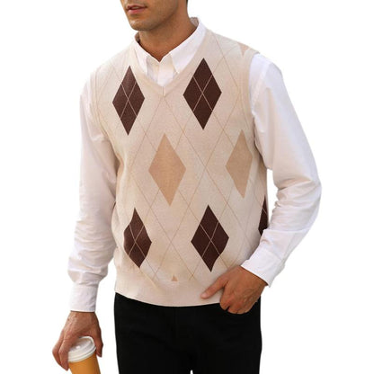 Classic Argyle Knit Vest