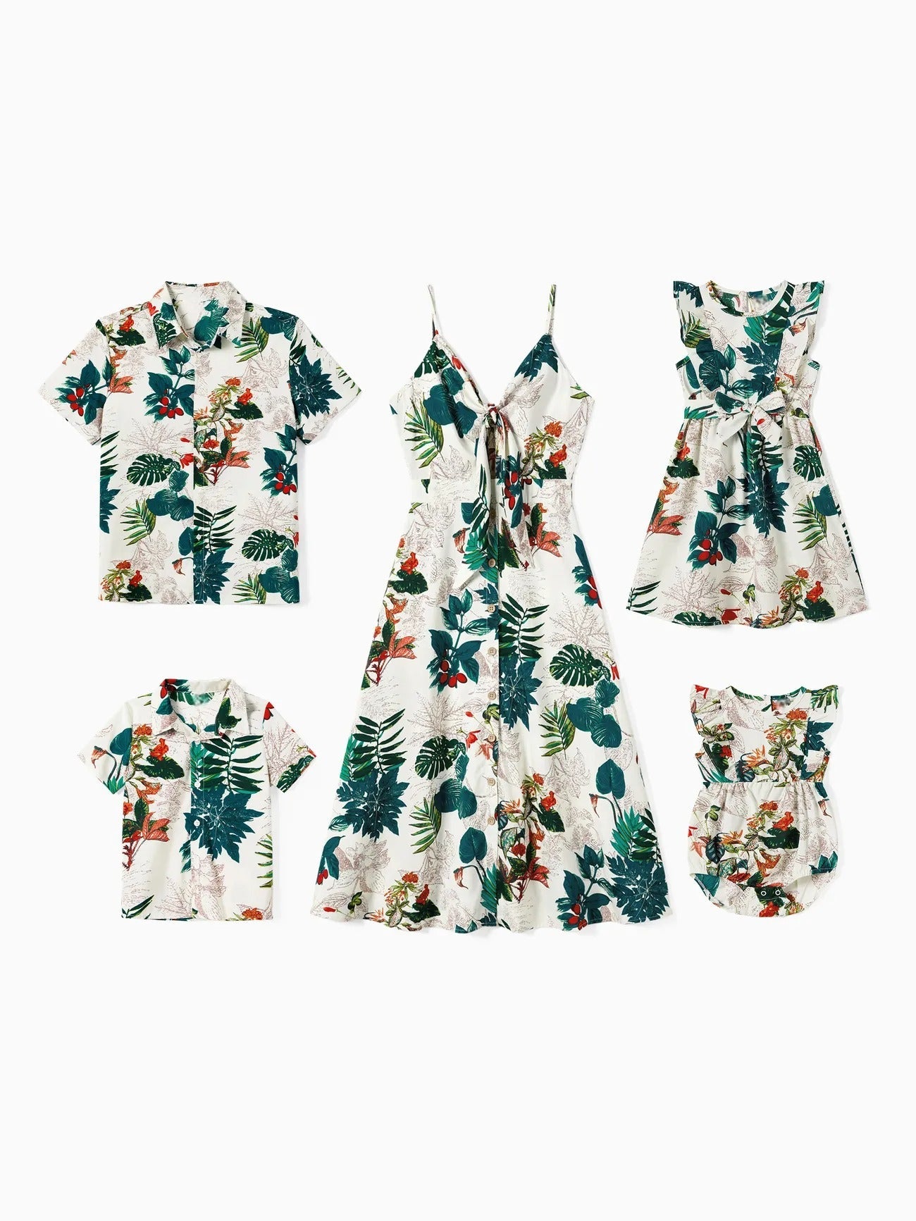 Coordinated Family Floral Outfits with Adjustable Straps