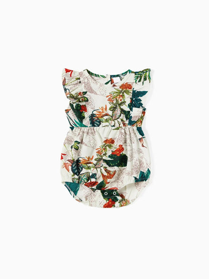 Coordinated Family Floral Outfits with Adjustable Straps