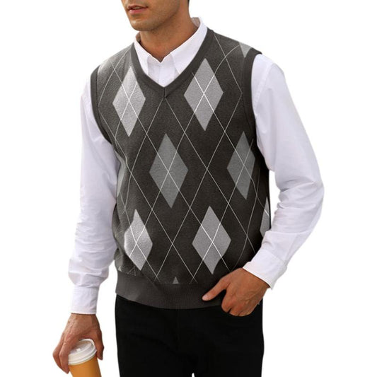 Classic Argyle Knit Vest