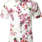 Men Flower Print Hawaiian Short Sleeve Shirt