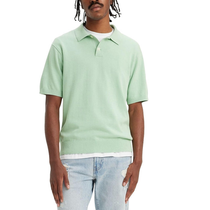 Short Sleeve Knit Polo Tee