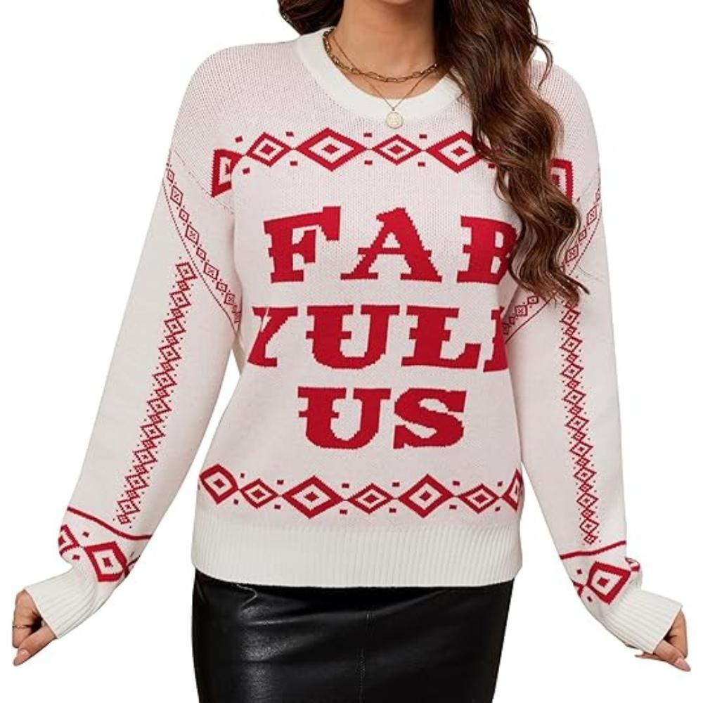 Festive Knitted Sweater For Holiday Parties