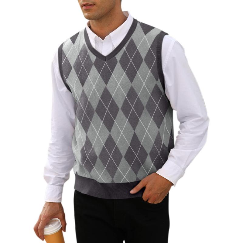 Classic Argyle Knit Vest