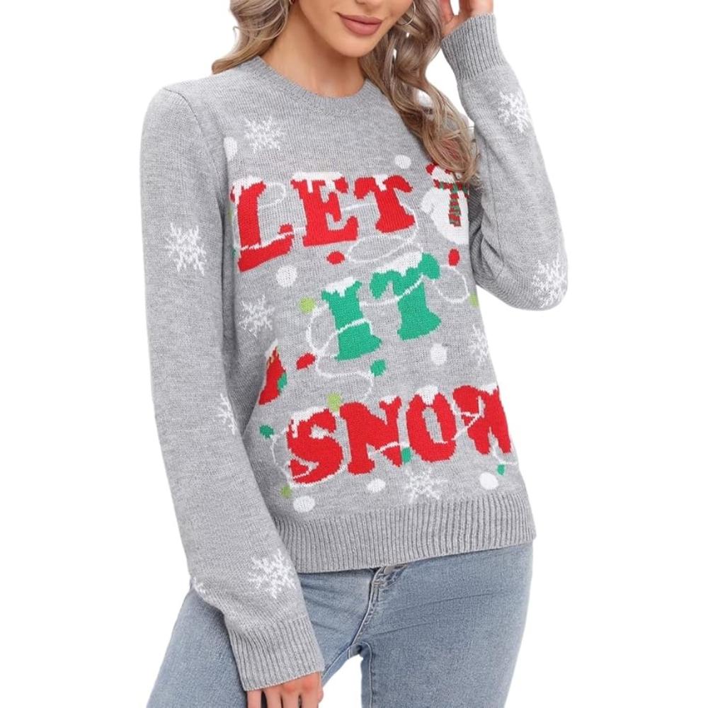 Festive Knitted Sweater For Holiday Parties