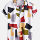 Geometric Color Block Print Button Up Shirt