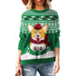 Long Sleeve Christmas Sweater With Holiday Print