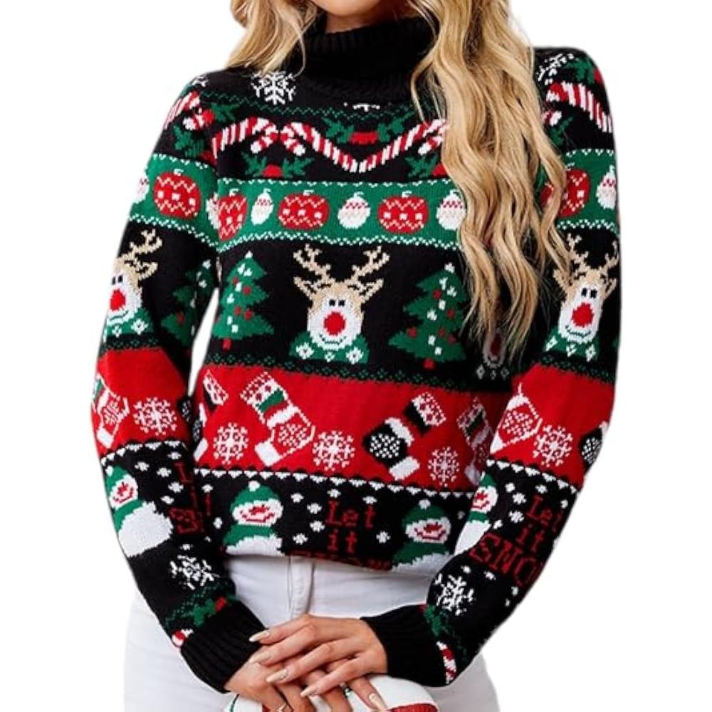 Festive Knitted Sweater For Holiday Parties