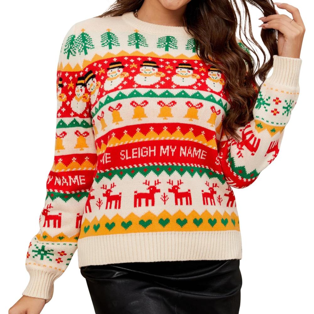 Festive Knitted Sweater For Holiday Parties