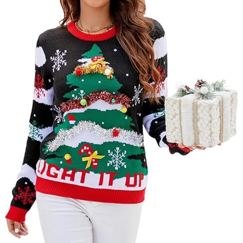 Festive Knitted Sweater For Holiday Parties