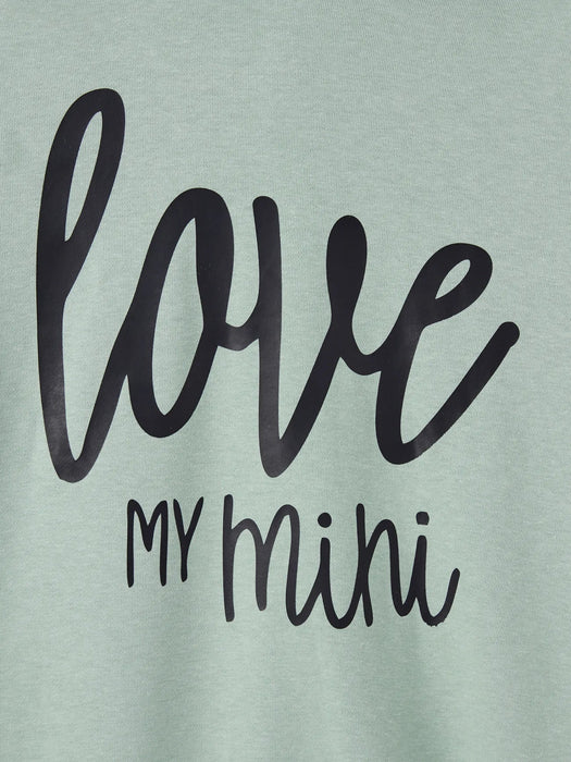 Letter Print Family Matching Hoodie Dress Set