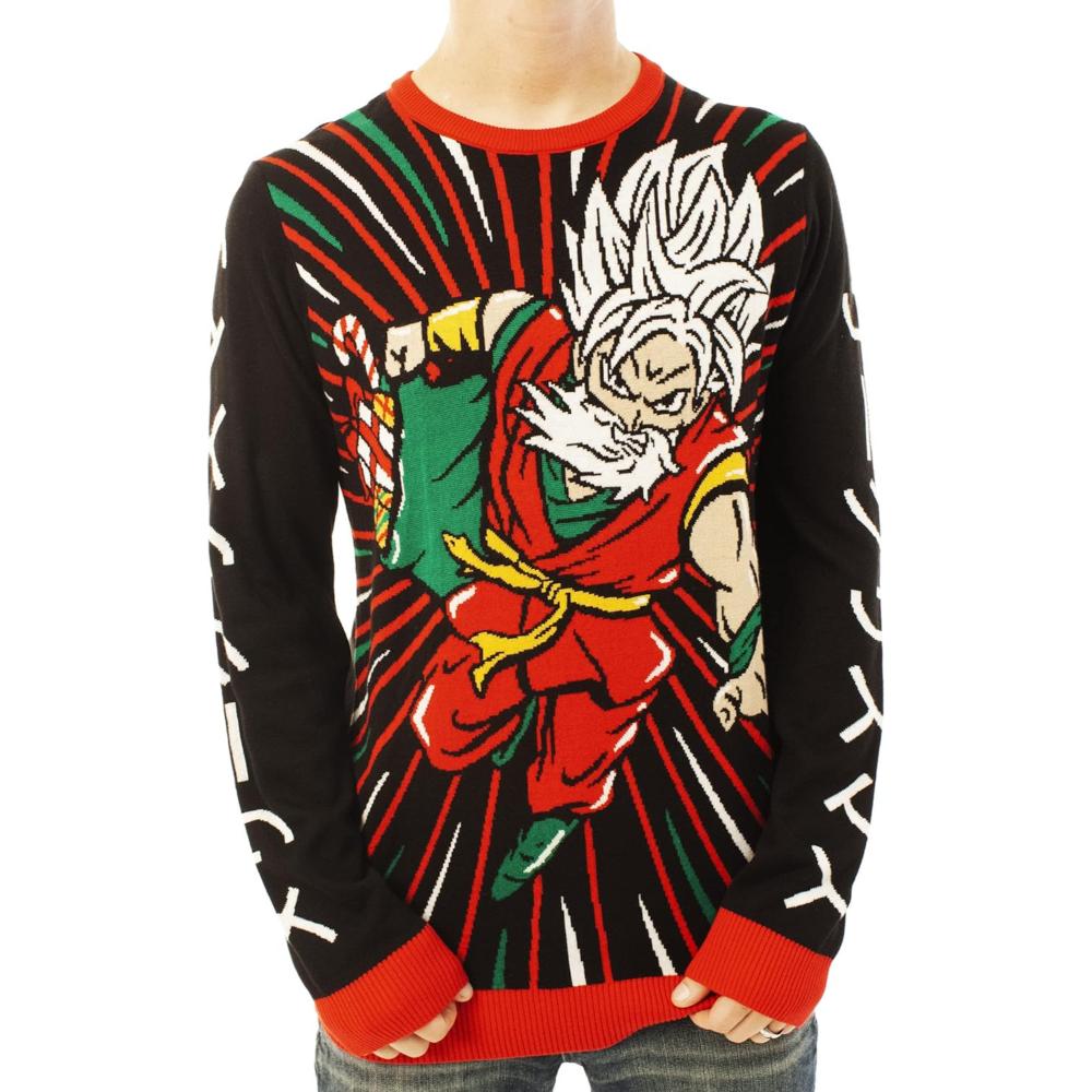 Whimsical Festive Knitted Anime Inspired Holiday Sweater