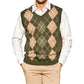 Bold Geometric Classic Argyle Pattern Vest