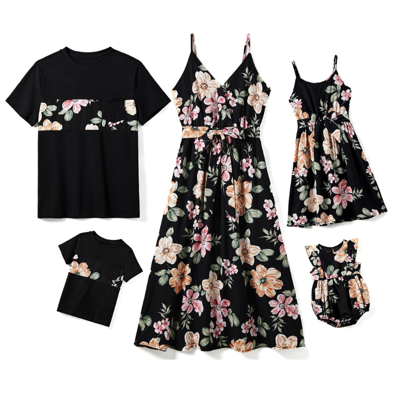 Floral Printed Family Matching Outfits