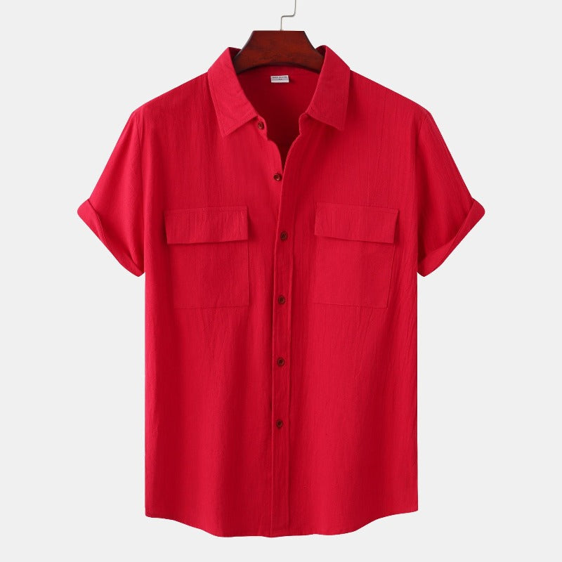 Linen Short-Sleeved Shirts Men's Shirts