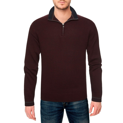 Half Zip Ribbed Sweater