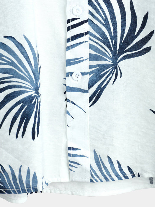 Men Striped And Floral Short Sleeve Shirts