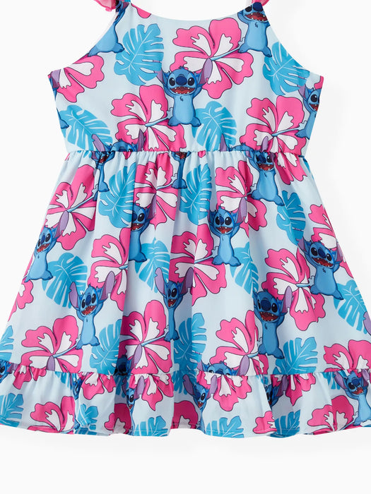 Aloha Family Matching Ensemble Hawaiian Floral And Character Print Set