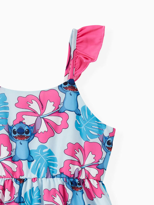 Aloha Family Matching Ensemble Hawaiian Floral And Character Print Set