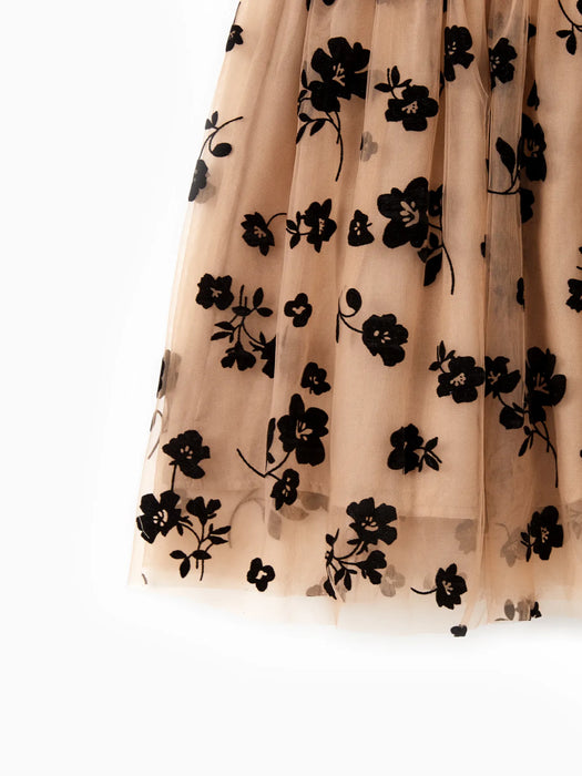 Family Matching Floral Print Dresses And Short Sleeved Tops
