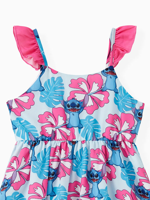 Aloha Family Matching Ensemble Hawaiian Floral And Character Print Set