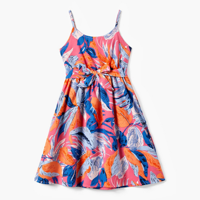 Feather Print Family Matching Outfit Set