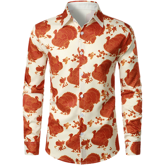 Thanksgiving Holiday Button Long Sleeve Shirt