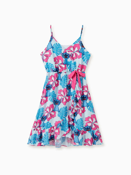 Aloha Family Matching Ensemble Hawaiian Floral And Character Print Set