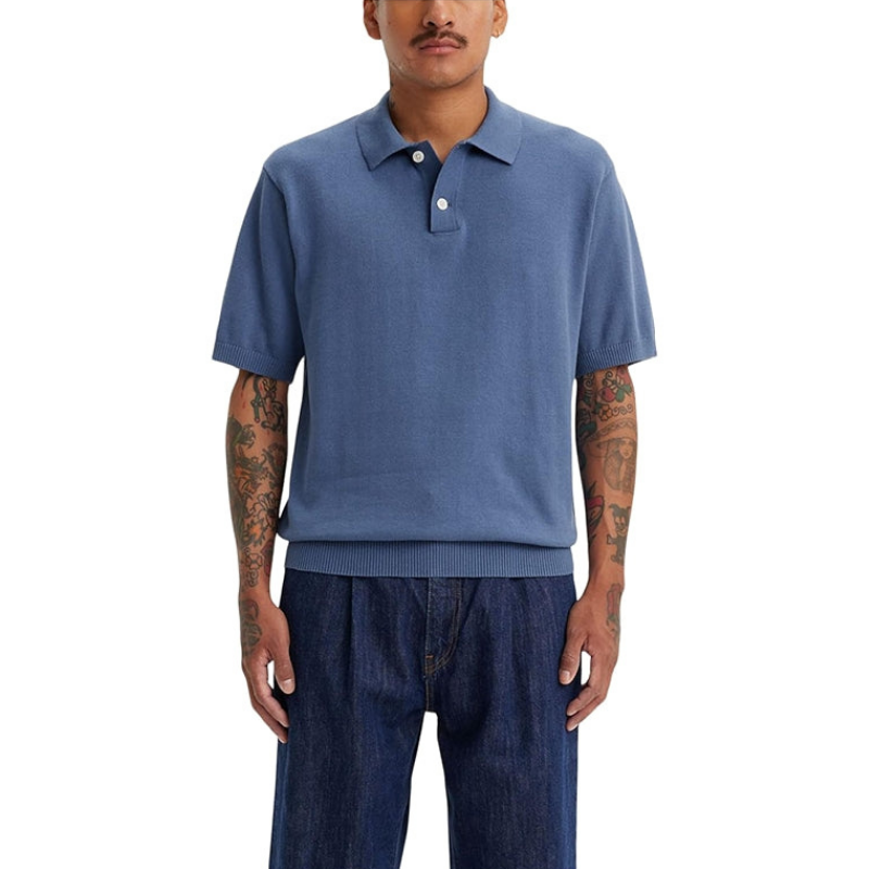 Short Sleeve Knit Polo Tee