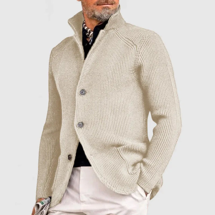 Textured Button Closure Knitted Jacket
