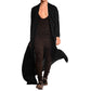 Lightweight Ruffle Shawl Collar Cardigan Open Front Long Length Cape