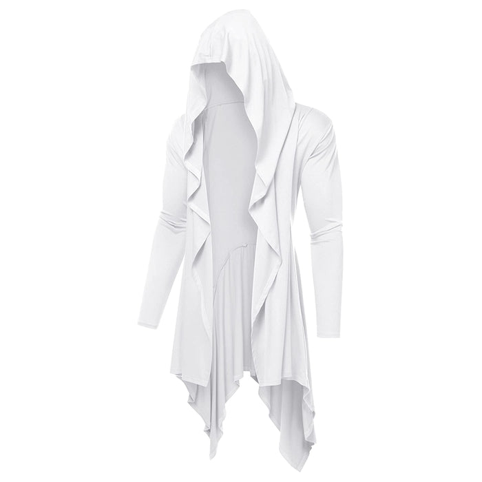 Long Hooded Cardigan Drape Cape Overcoat With Pockets