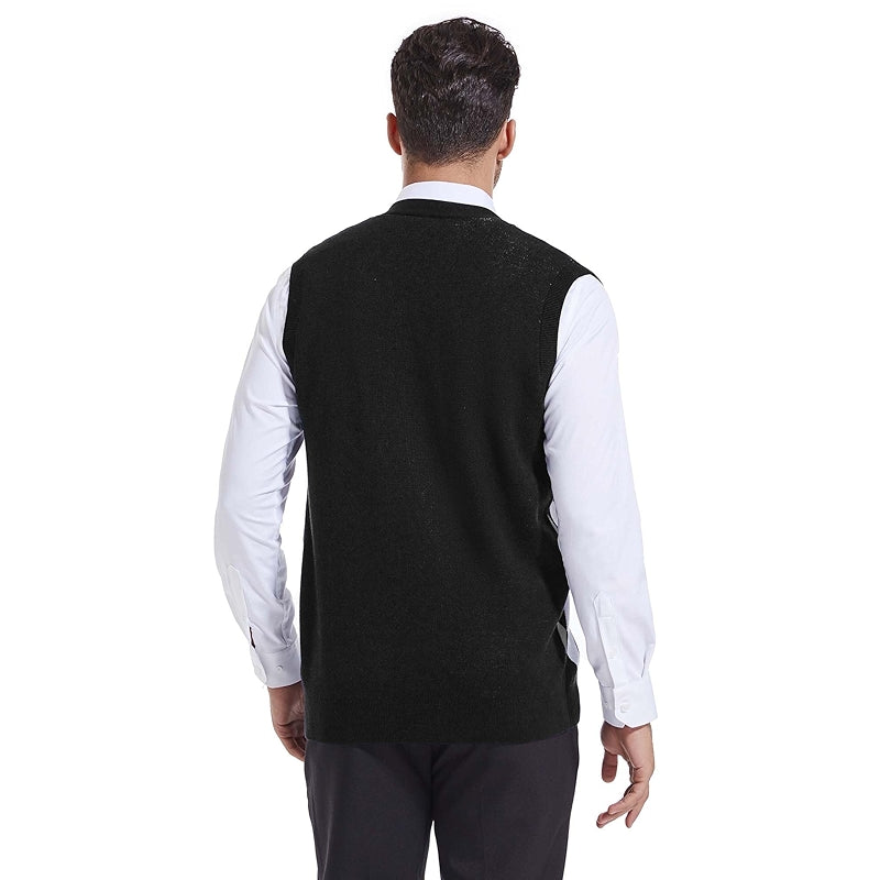 Argyle Sweater Vest V Neck Sleeveless Knitwear